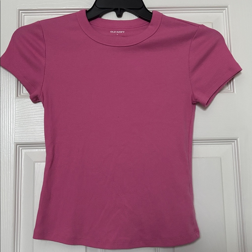 Old Navy ribbed Pink short sleeve Tee size small